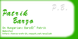 patrik barzo business card